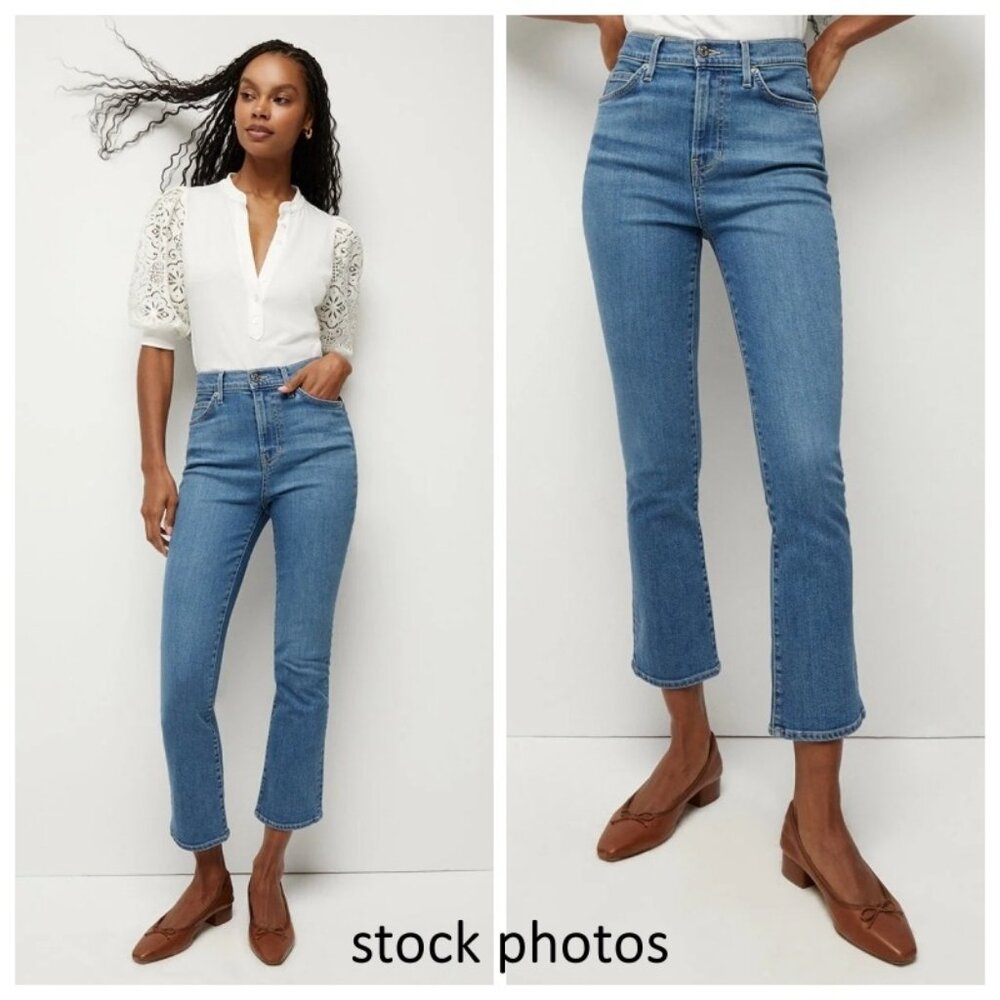 Veronica Beard Women's Carly High Rise Kick Flare Jeans Size 31 Blue Denim NWT